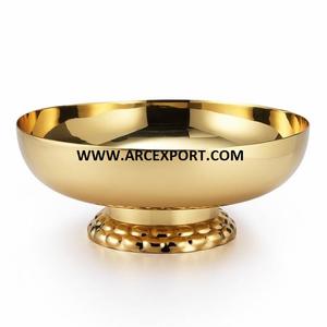 ชุดชามเสิร์ฟอาหาร3ข้อต่อทำด้วยมือชามโลหะสีทองดีไซน์ดอกบัวทำมือชามเสิร์ฟอาหารสำหรับใช้รับประทานอาหาร - Product Image 6