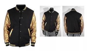 OEM Custom Men's Wool Embroidered <b>Basketball</b> Jacket 100% Genuine Cowhide <b>Leather</b> Stand Black Varsity Letterman Jacket for Winter - Product Image 3