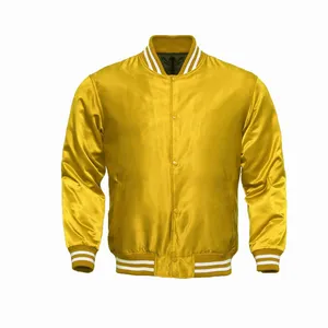 Лидер продаж, Мужская Куртка lettermen OEM/ODM желтого цвета с логотипом на заказ, кожаные рукава, куртки, ветрозащитные куртки высокого качества