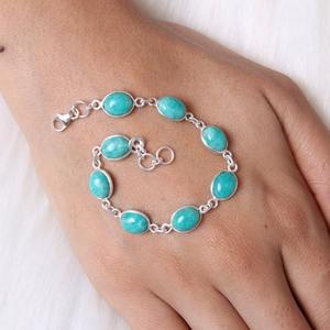 925 Sterling Silver Handmade Gemstone Larimar Spinner Bracelet Jewelry 925 Solid Wedding Gift <b>Fine</b> Silver Best Quality Jewelry - Product Image 2