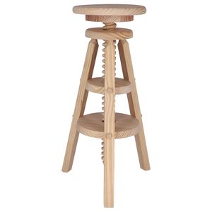 WELL HOME Tabouret pivotant en bois non verni 29x29x90 cm Tabouret de bar - Product Image 6