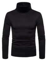 Pull col roulé élégant pour homme, coupe ajustée, manches longues, tricoté, respirant, infroissable, élégant, doux, en nylon/coton