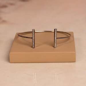 NOVAMART Fine Silverings 925 Sterling Silver Adjustable <b>Mirror</b> Talk Bracelet <b>Crystal</b> Bangle Wholesale Export - Product Image 1