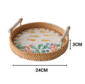 <b>Decorative</b> Rattan <b>Tray</b> For Bread Fruit And Snack Storage Vietnam Craft - Product Image 5