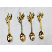 Ensemble de cuillères à café en argent écologiques de style classique Birdie Design pour la décoration de table de restaurant, taille personnalisée