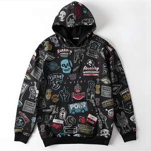 Sweat à capuche imprimé Street HipHop Pull surdimensionné graphique personnalisé avec molleton de coton épais et options de marque privée OEM - Product Image 3