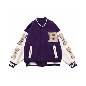 Écussons de broderie de haute qualité OEM veste Letterman pour hommes veste universitaire de baseball pour hommes Streetwear style vintage - Product Image 2