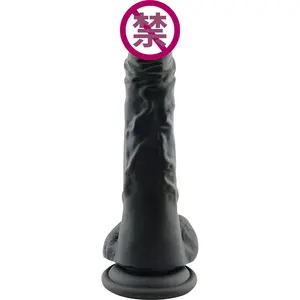 Realistische schwarze Dildo männliche Simulation Eggless Dildo Frau Masturbation Vagina G-Punkt mit Sauger Sexspielzeug 18 Adult Sex Produkte