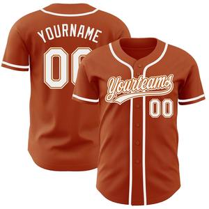 Meilleure vente Maillot de baseball personnalisé Texas Orange blanc authentique Vêtements d'équipe personnalisés Ensembles grande taille respirants - Product Image 1