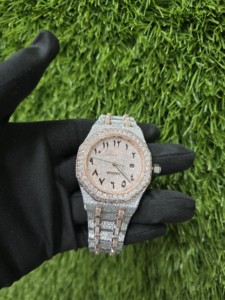 Montre de luxe personnalisée avec diamants, 100% testée au diamant, VVS Moissanite, Hip Hop, acier inoxydable glacé, montres mécaniques modernes - Product Image 1