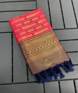 Vêtements de mariage Organza Saree avec séquence et chemisier - Product Image 3