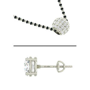 Compre un Conjunto de Mangalsutra de Plata Pura, Joyería Fina Étnica Clásica y Moderna con Circonita y Diamantes para Bodas, Fiestas y Compromisos - Product Image 5