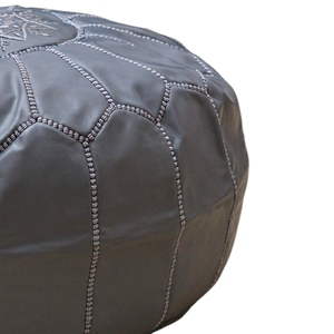 Genuine Leather Foldable Modern Moroccan Pouf Ottoman Handmade Stitched <b>Stool</b> Living Room Home <b>Storage</b> Furniture Upholstery - Product Image 3