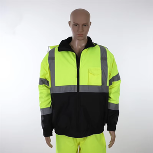 Vêtements de sécurité réfléchissants veste de travail pour hommes vêtements de travail imperméables d'hiver vestes à capuche réfléchissantes - Product Image 4