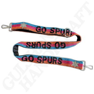 Beautiful ASTROS design yellow and blue coloured handmade embroidered strap belt for party for <b>girls</b> from India - Product Image 3