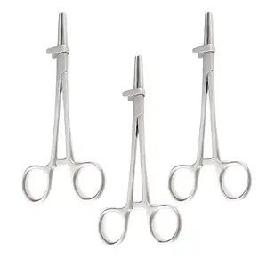 3個のTUBE閉塞クランプ鉗子ガード付きの滑らかな顎7.25ラチェットと指輪付きの手術器具