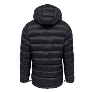 Designer Men's Winter <b>Jackets</b> Custom Soft <b>Waterproof</b> Black <b>Puffer</b> Coat <b>with</b> <b>Hooded</b> Collar Front Logo-WholesaleDDP Shipping - Product Image 2