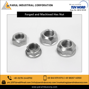 Tuerca hexagonal forjada de acero dulce recubierta de zinc pulido, sujetadores industriales personalizados mecanizados de un fabricante indio - Product Image 3