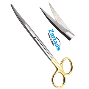 Tijeras quirúrgicas de 5,5 pulgadas, mango curvo chapado en oro, insertos de carburo de tungsteno, extra afilados y duraderos - Product Image 2
