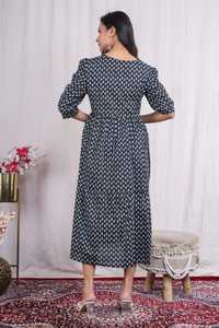 Vestido de Iglesia acampanado para mujer, Mangas de un cuarto de bolsillo, estampado de algodón, verano, carrera, oficina, ocasiones formales, señoras elegantes - Product Image 3