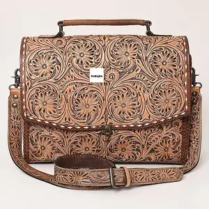 New tây tay Dụng cụ Da Buck Vali túi da chính hãng phụ nữ làm việc túi mang Crossbody Túi máy tính xách tay