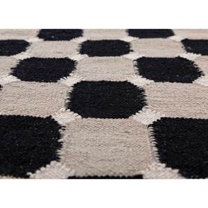 Alhambra Geometric Wool <b>Rugs</b> in Grey & Black Flat Weaves for Home for Hallway Rectangle Striped-ADWL-13159 - Product Image 3