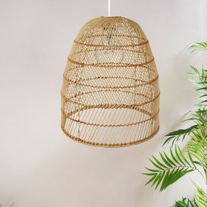 <b>Rattan</b> Ceiling <b>Light</b> Featuring Handwoven Appearance Stable Structure and Warm Ambient Lighting Effect - Product Image 2