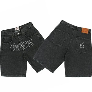 <b>Hip</b> Hop Baggy Denim Shorts Men Women Y2K Gothic Streetwear 2026 - Product Image 1