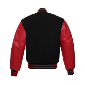 Veste universitaire en laine classique Manches en cuir et garniture côtelée rayée pour un survêtement collégial intemporel fabriqué au Pakistan - Product Image 2