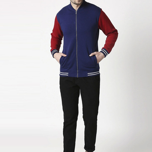 Fashion 300gsm Custom Logo Front Stand Collar Regular Sleeve Oversized Customizable Worsted Fabric Men's Varsity Jackets - Product Image 5