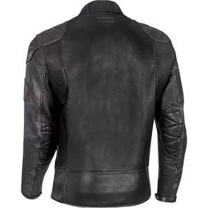 Chaqueta de Cuero con Cuello Alto para Jóvenes, Chaqueta de Motociclista de Cuero Auténtico Negra, Personaliza Tu Chaqueta de Motociclista de Cuero para Hombre - Product Image 3