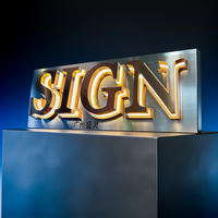 Enseigne lumineuse LED personnalisée OEM, rétroéclairée, en acrylique et acier inoxydable, pour extérieur, enseigne de magasin, résistante aux intempéries, face en acrylique