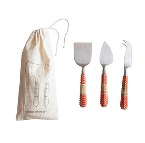 Service à fromage en acier aspect royal Set à fromage à poignée en rotin design antique pour la cuisine à domicile Set à fromage - Product Image 2