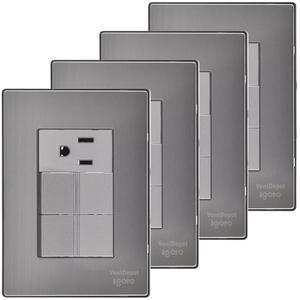 แผ่นหน้าสัมผัส, MXIXI-004, 4 ชิ้น, สวิตช์ x2/หน้าสัมผัส, 125-250VAC, 10/15A, 50/60Hz, สีเงิน, สแตนเลส/พีซี - Product Image 1