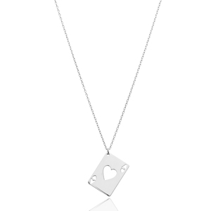 Collier avec pendentif en forme d'as de cœur, design simple, fabrication turque, vente en gros, bijoux en argent sterling 925 - Product Image 3