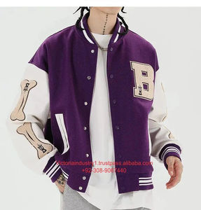 Chaquetas Varsity con Parches de Chenilla Estilo Urbano 2026, Chaquetas de Béisbol para Hombre, Chaquetas con Parches de Hueso Peludo, Chaquetas Escolares Unisex - Product Image 2