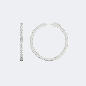 Pendientes de aro grandes con incrustaciones de diamantes de corte redondo, joyería llamativa, accesorio de moda elegante para mujer, para fiestas. - Product Image 5