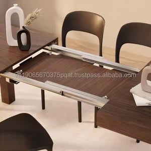 Aodeli Moderno 35mm H Tipo Extensible Mesa de Comedor Minimalista Tornillo de Acero Alambre de Hierro Muebles para Escuela Hotel Ahorro de Espacio - Product Image 4