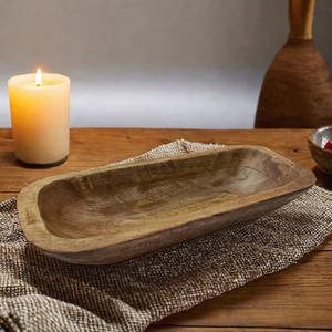 High Quality Hand-Crafted Christmas Wedding Centerpieces Eco-Friendly Natural Mango Wood Wax-Filled <b>Dough</b> <b>Bowls</b> for Home Decor - Product Image 1