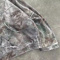 Chaquetas de mezclilla para hombre de diseño personalizado, de algodón peinado 100% de alto gramaje, estilo oversize, desgastado vintage, con estampado de árbol, de doble parte para lavado