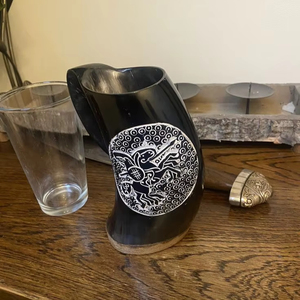 Boost Norse แตรควายทำด้วยมือแก้วมักไวกิ้งฮอร์นดีไซน์ใหม่สำหรับดื่มเบียร์และกาแฟแบบธรรมชาติ - Product Image 1