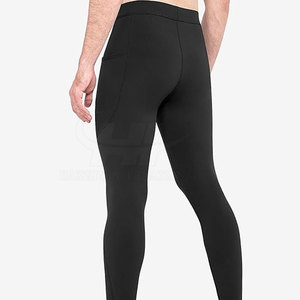 Leggings de compression pour hommes, ajustement parfait, respirants, avec logo à la taille, pour les séances d'entraînement et de sport - Product Image 2