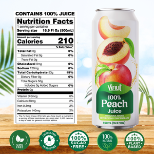 เครื่องดื่มน้ำพีช100% ขนาด500มล. เติมน้ำตาลแลคโตสปราศจากจีเอ็มโอสามารถปรับแต่งได้มีปริมาณสั่งซื้อขั้นต่ำน้อย - Product Image 2