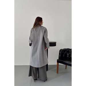 Abrigos Largos Grises Tejidos al por Mayor - Product Image 1