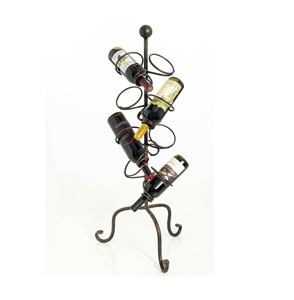 Porte-bouteilles en fer traditionnel inspiré de l'artisanat classique pour la décoration ethnique de la maison et les espaces bar - Product Image 1