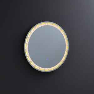 Miroir rond rétroéclairé par LED de 60 cm avec inserts colorés - Product Image 1