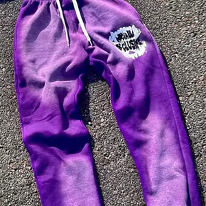 Men Distressed <b>Embroidery</b> Tracksuits Streetwear Sweatpants & Hoodie <b>Sets</b> Sun Fade Tracksuit Acid Wash Jogger <b>Set</b> Men's Sweatsuit - Product Image 2