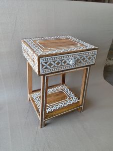<b>Small</b> Modern Creative Wooden Mother Pearl Single <b>Drawer</b> Pull Door Corner Table Cabinet Customized Color for Living Room Home - Product Image 4