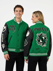 OEM ODM Fabrication sur mesure de patchs en chenille brodés, vestes de baseball de style universitaire, couleur unie, lettres, vestes de baseball pour hommes - Product Image 6