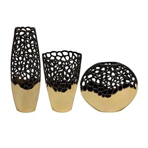 Florero de Metal martillado con acabado dorado, nuevo diseño, flores de aluminio, macetas decorativas, florero decorativo de escritorio para oficina - Product Image 5